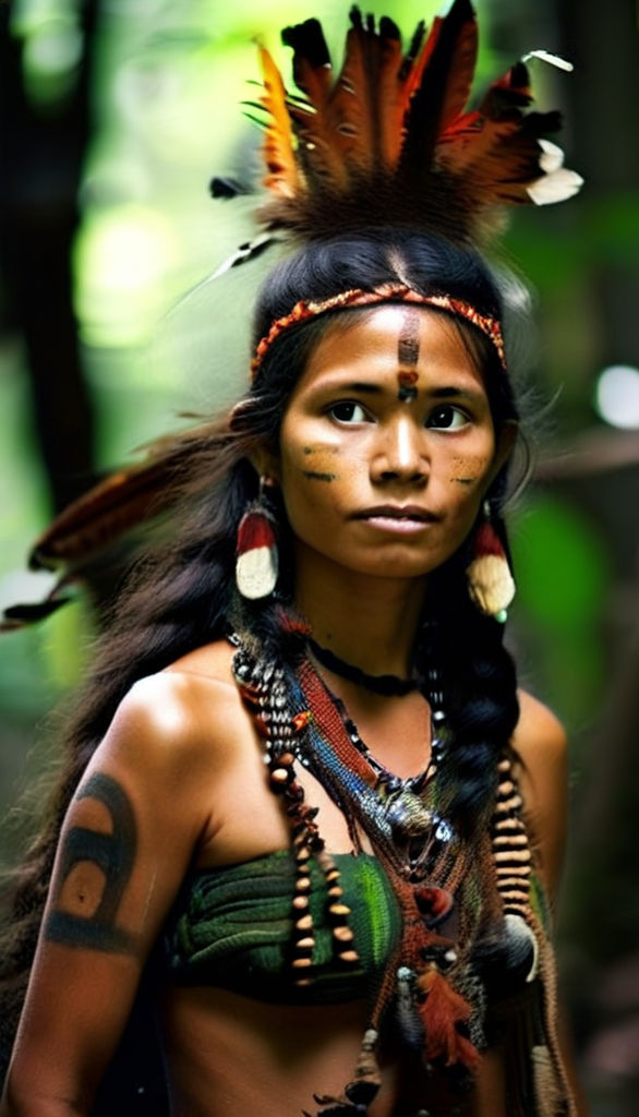 A woman from the Amazon forest tribes by Elena Ganzen - Playground