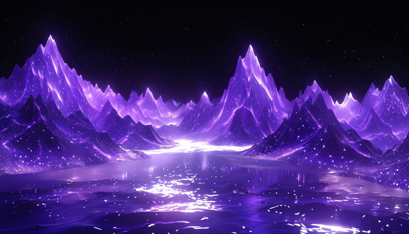 Vibrant Abstract Futuristic Landscape with Cosmic Elements Background