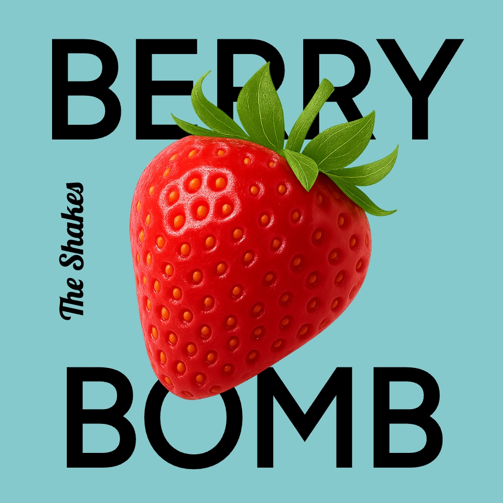 Vivid Strawberry Bomb Graphic Design for Music Album Cover Spotify Album Cover