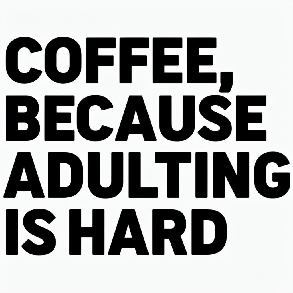 Coffee, Because Adulting is Hard Minimalist Poster