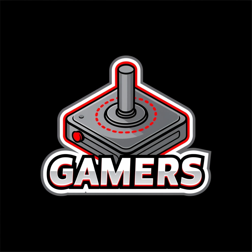 Modern Retro Joystick Gamers Logo Design for Gaming Brand