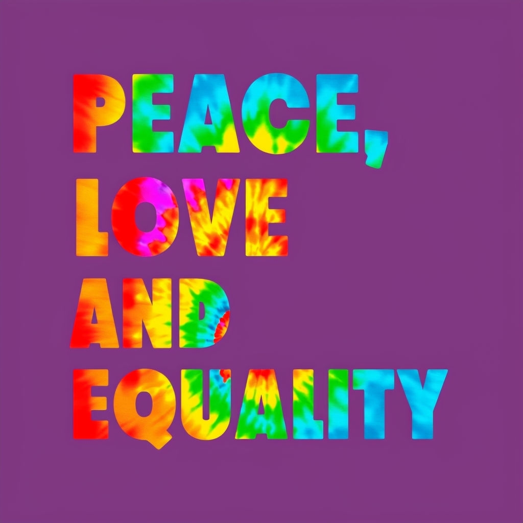 Vibrant Tie-Dye Peace Love and Equality T-Shirt