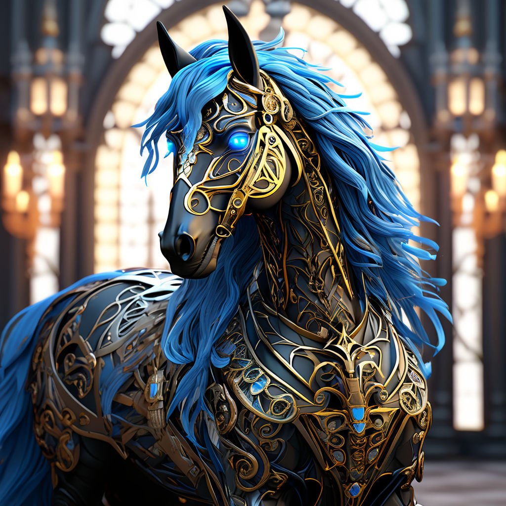 Design a peculiar hyper-detailed fantasy gothic horse by erdi uzun ...