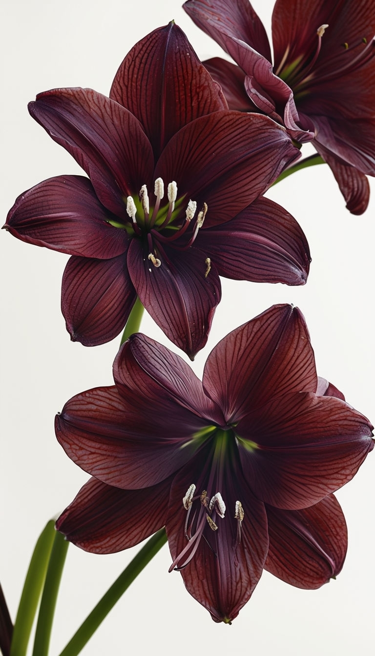 Elegant Dark Red Lilies Close-Up Photograph for Phone Case Cover