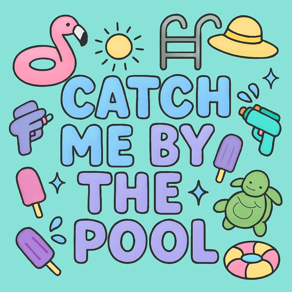 Playful Summer Pool Party 'Catch Me By The Pool' Card Design Cards & Invites