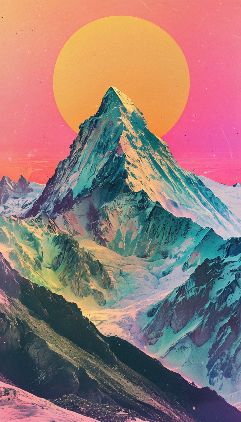 Vibrant Surreal Mountain Landscape Phone Case Cover