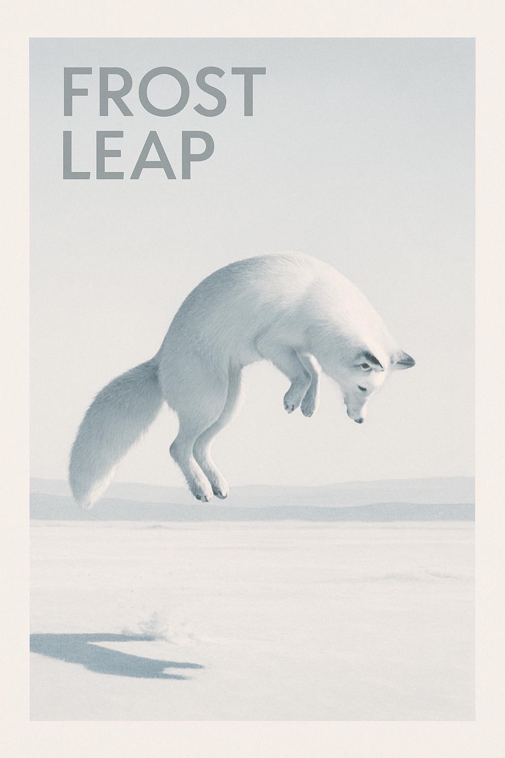 Frost Leap: Dynamic Arctic Fox in Serenity Poster