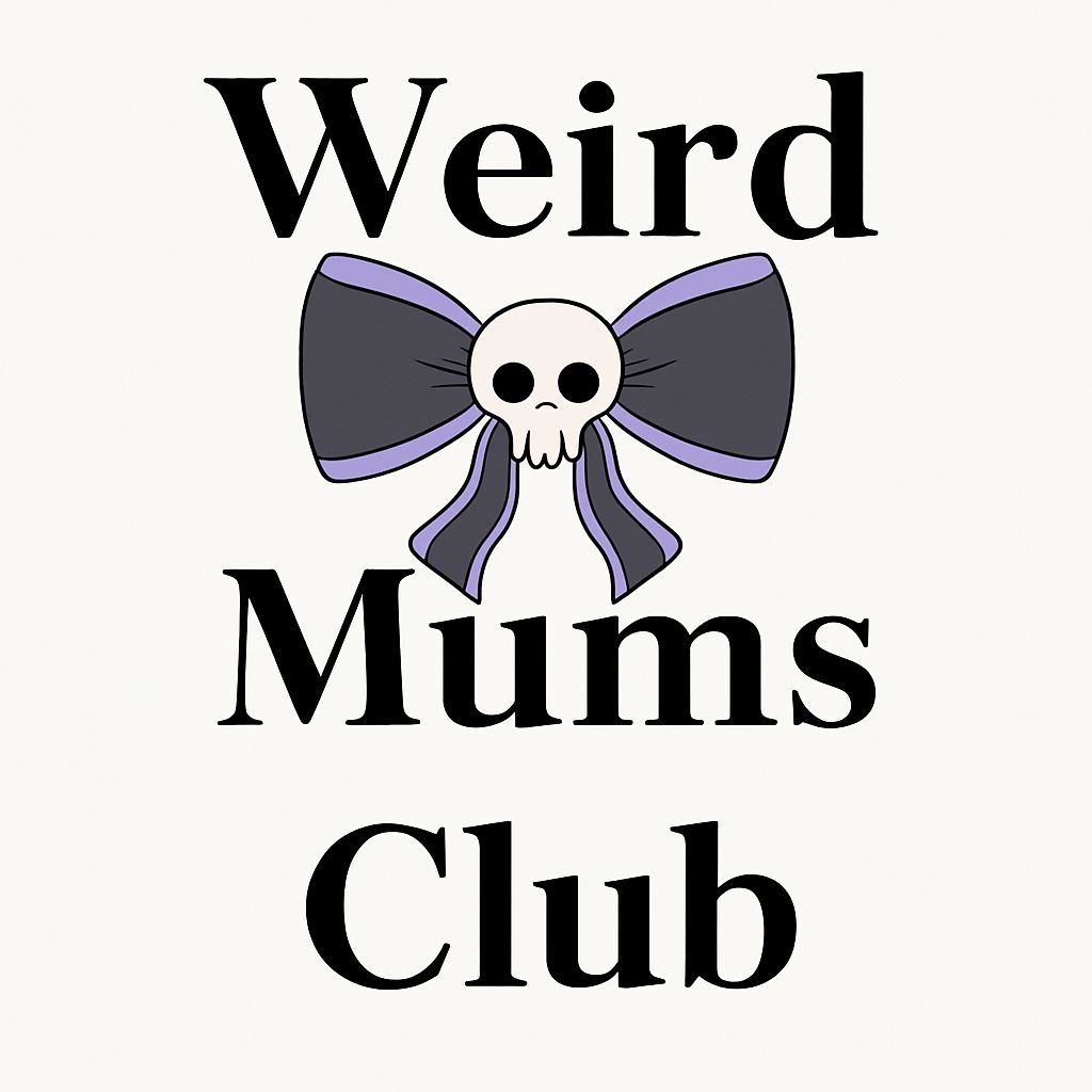 Weird Mums Club Skull and Bow Minimalist Design Sticker