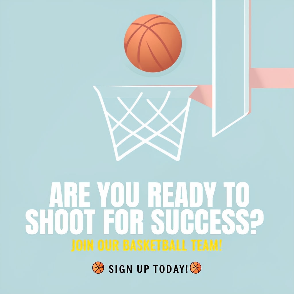 Exciting Basketball Success Team Recruitment Poster