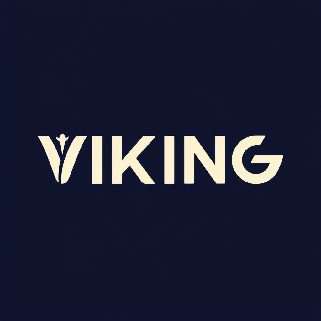 Modern Minimalist Viking Logo Design on Dark Background