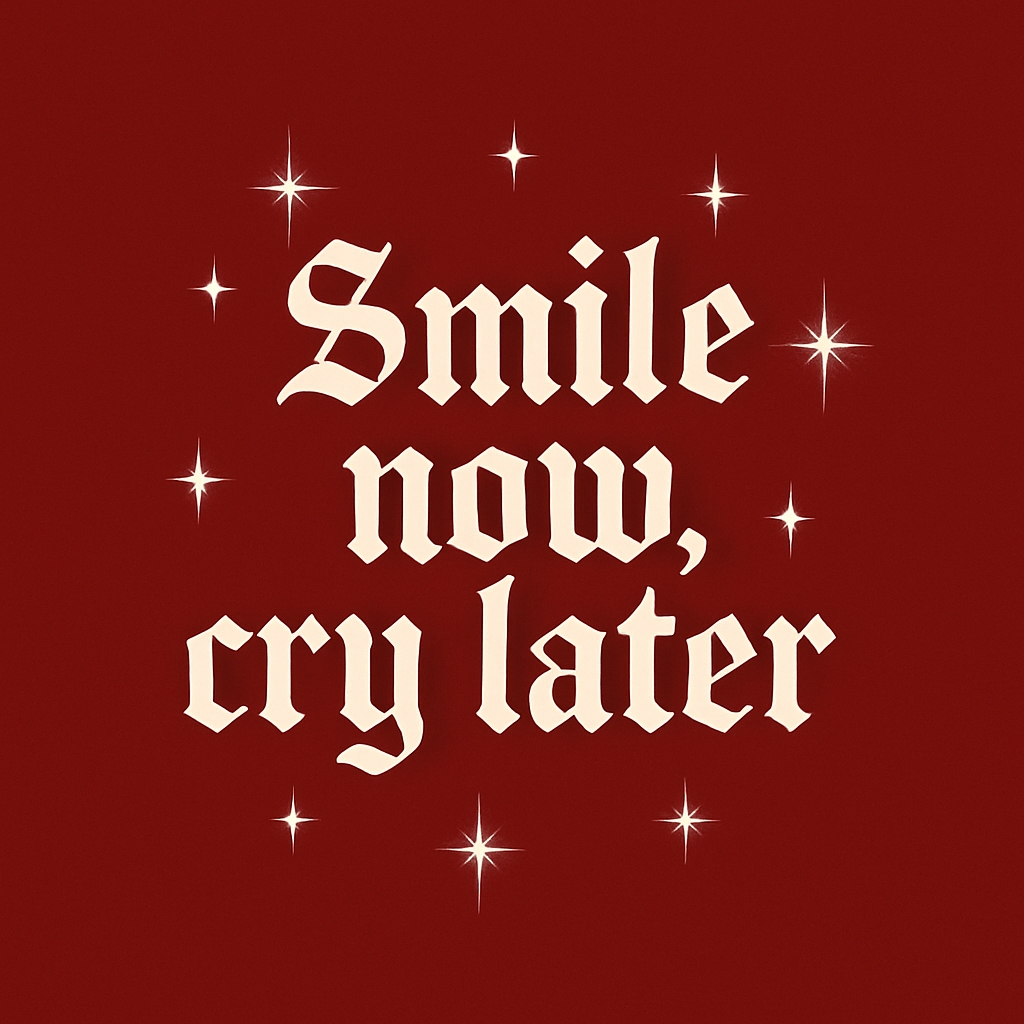 Smile Now Cry Later Elegant Gothic Design Mug