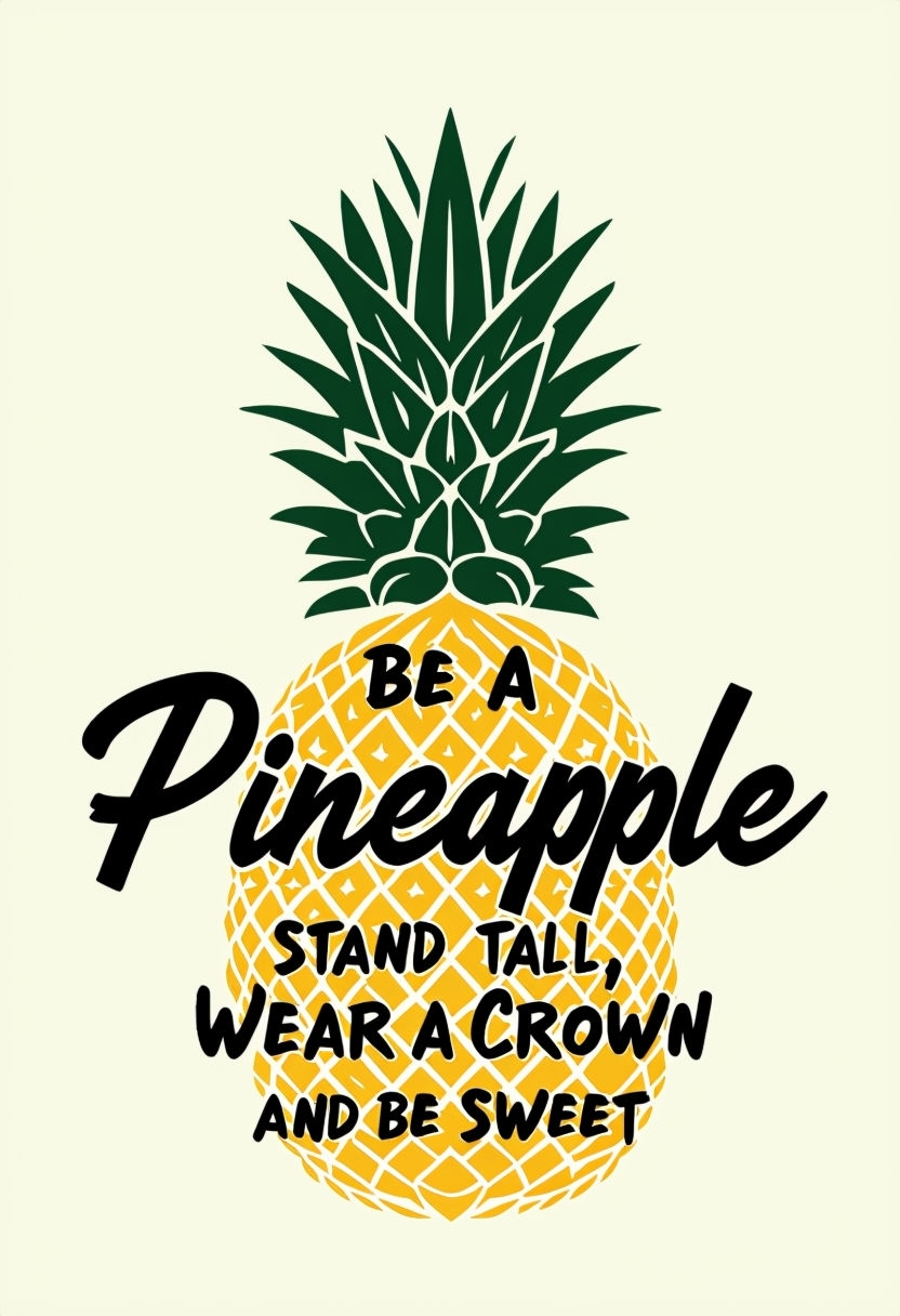 Be A Pineapple Motivational Quote Graphic Design Poster