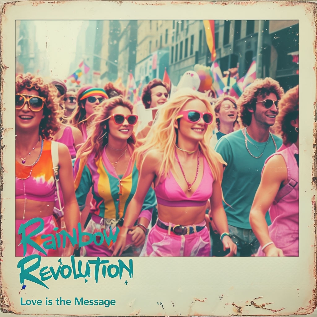 Vintage 1980s Pride Parade Celebration Album Cover Design