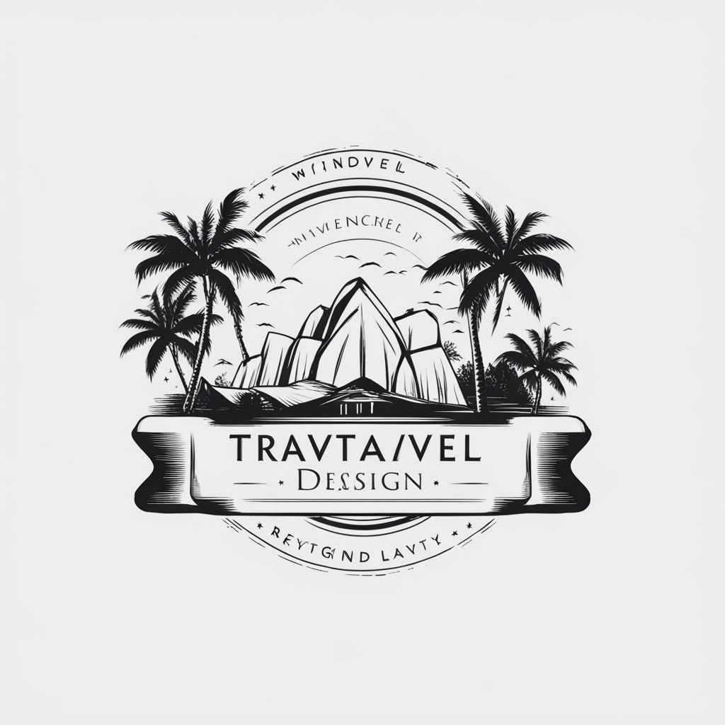 Travel logo design vector black and white by artai4 - Playground