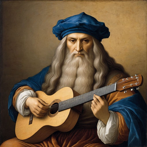 Leonardo da Vinci playing electric guitar by Gruven Beats - Playground