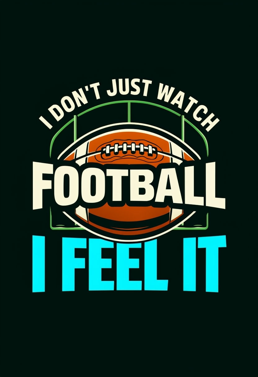 Bold Retro Football Enthusiast Graphic Design T-Shirt