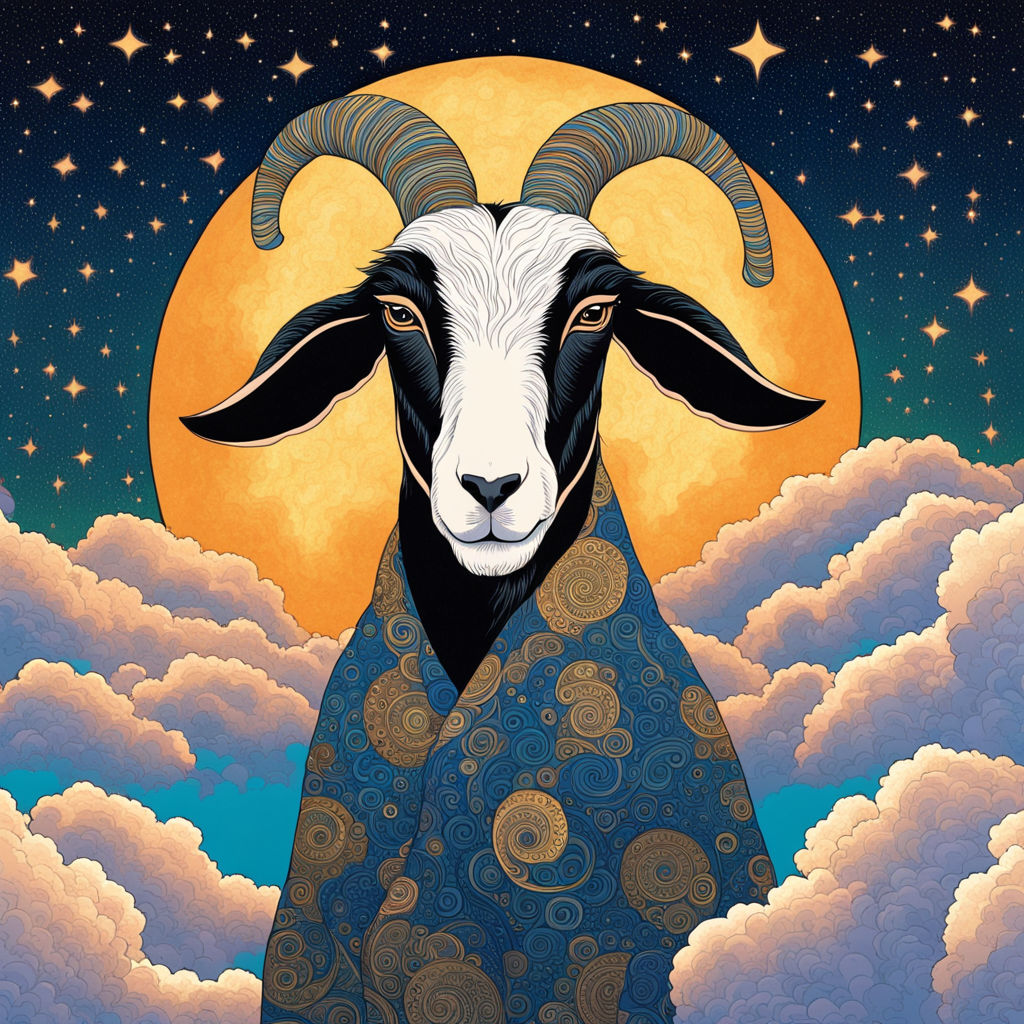 Goat in sleeping gown portrait by Dino S. Playground