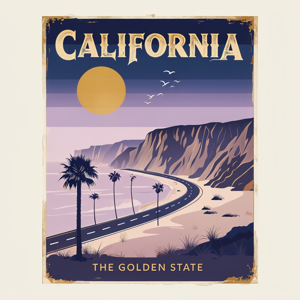 Vintage California Travel Poster Design T-Shirt