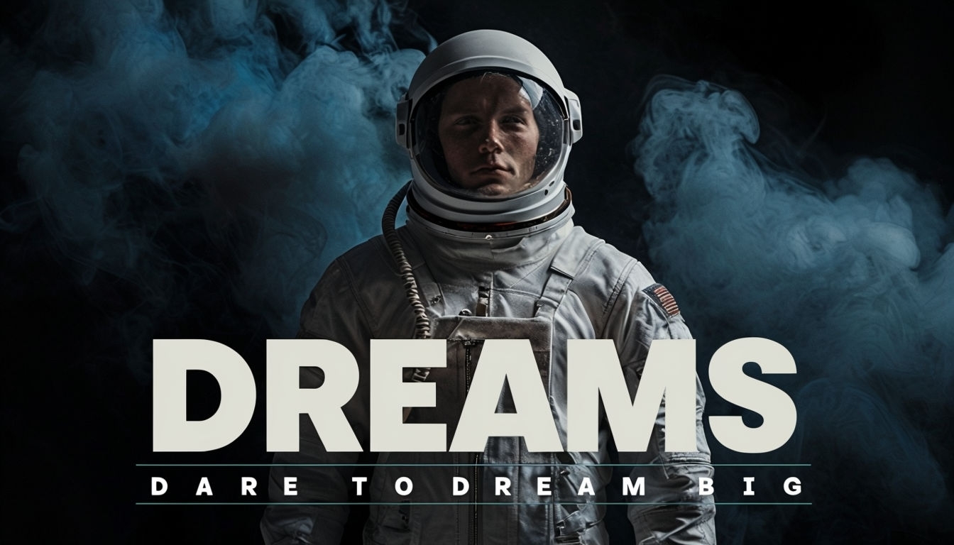 Surreal Astronaut Dreams Dare to Dream Big Poster