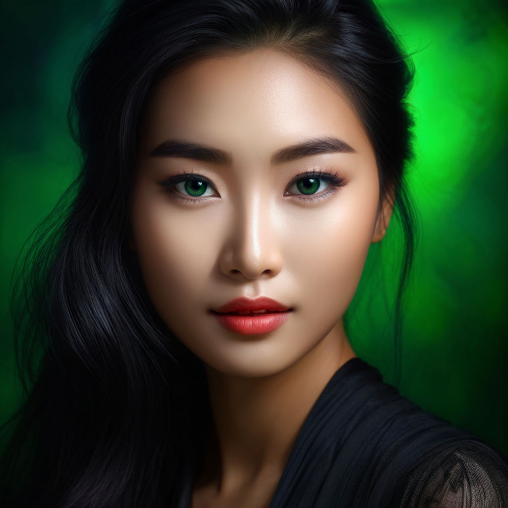 asian green eyes