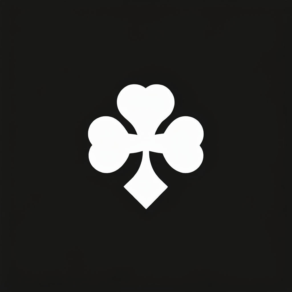 Minimalist Black and White Clover Abstract Logo