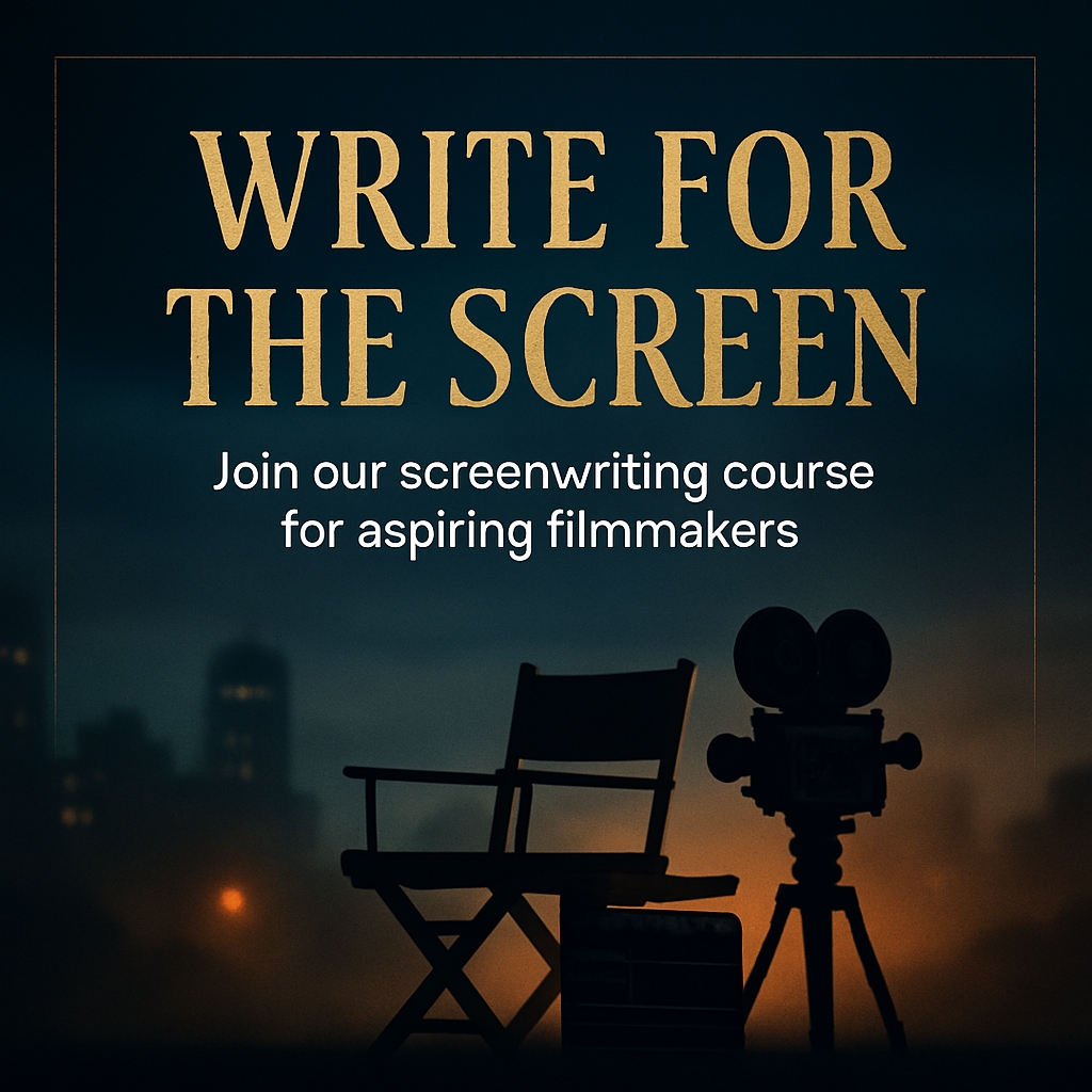 Cinematic Screenwriting Course Promotion Advertisement Design Ads