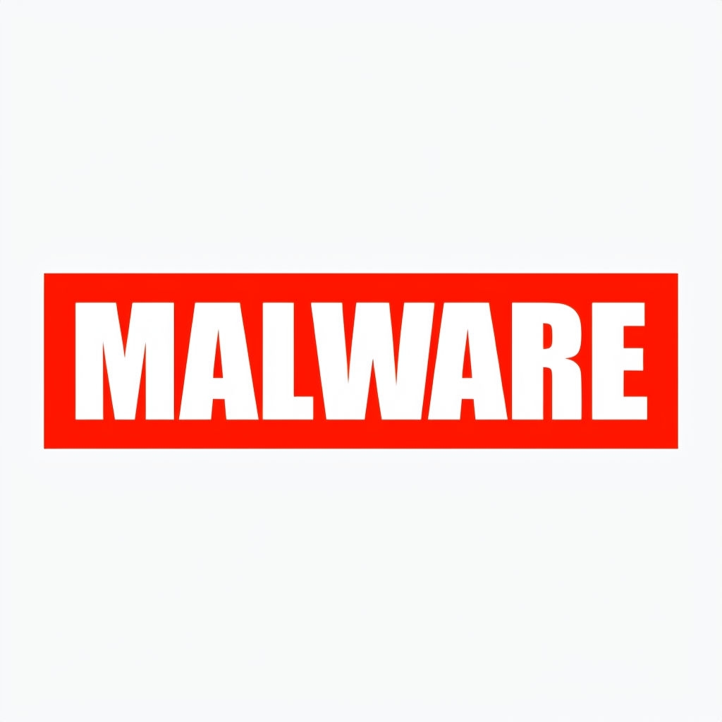 Bold Malware Text on Red Background Minimalist Mug