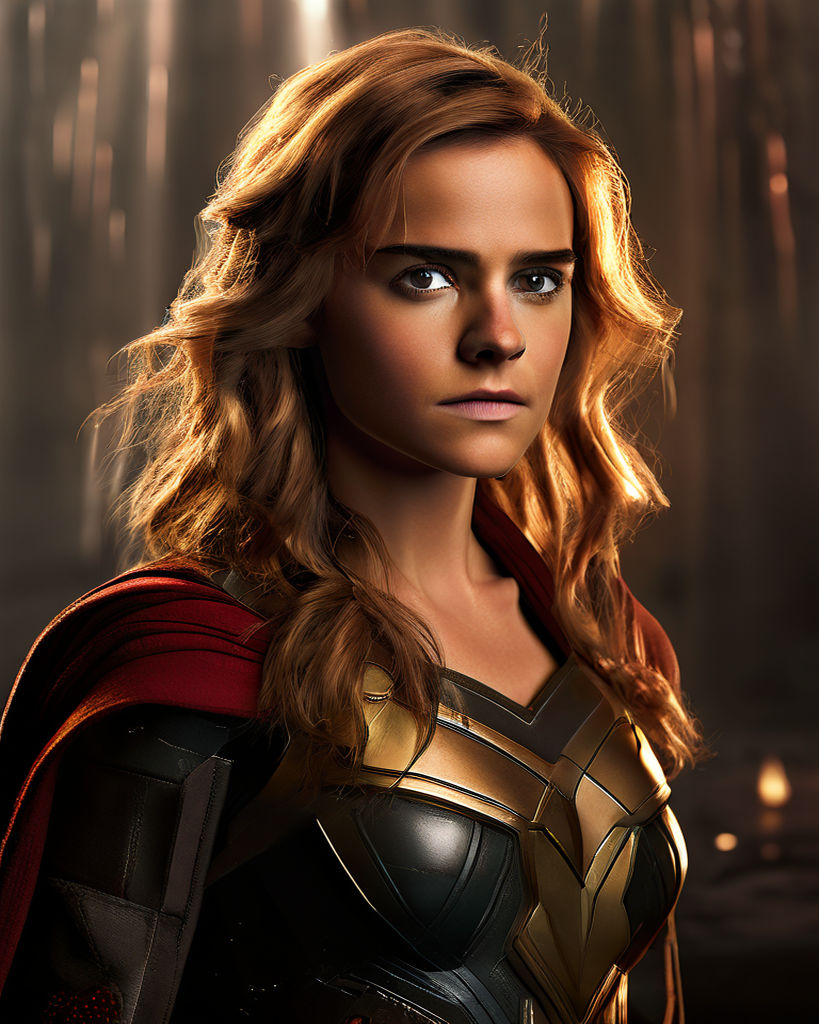 ultra realistic adult Emma Watson as supergirl