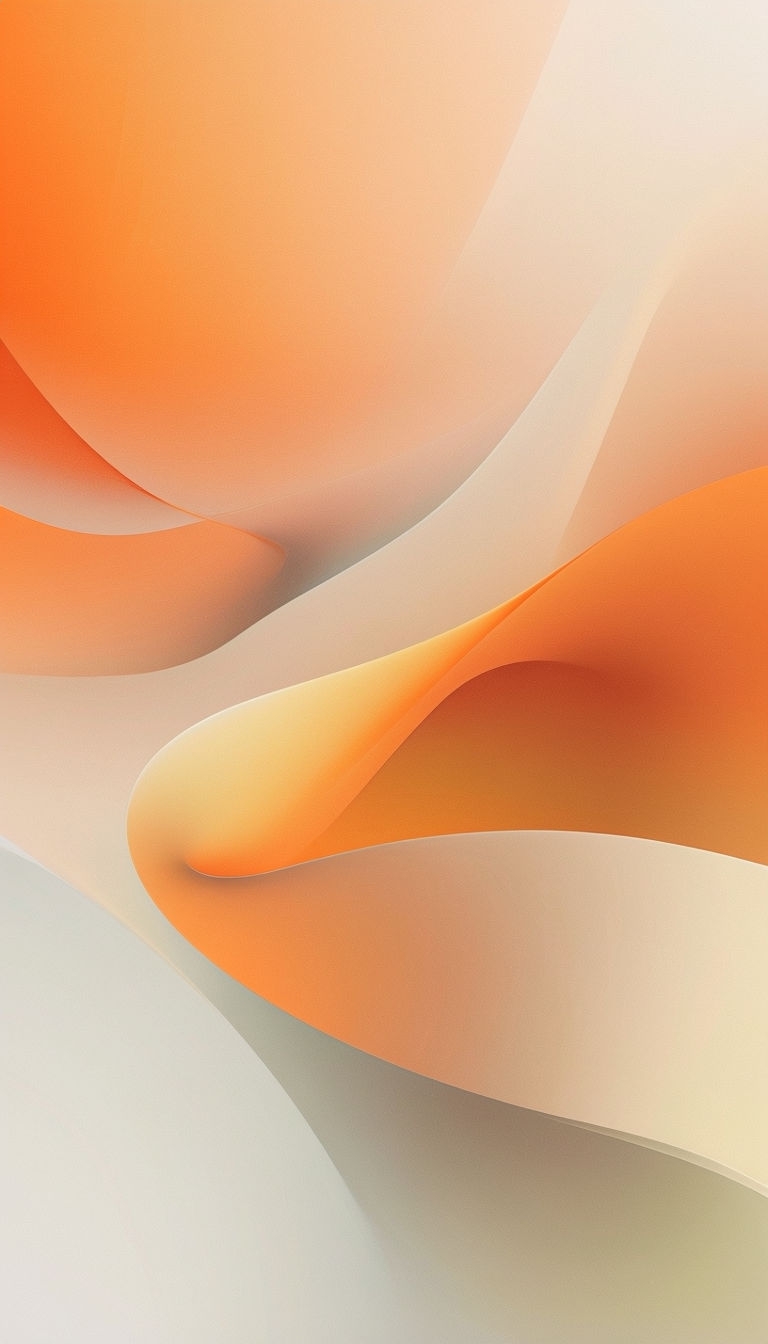 Serene Abstract Warm Hues Flowing Shapes Digital Art Mobile Wallpaper