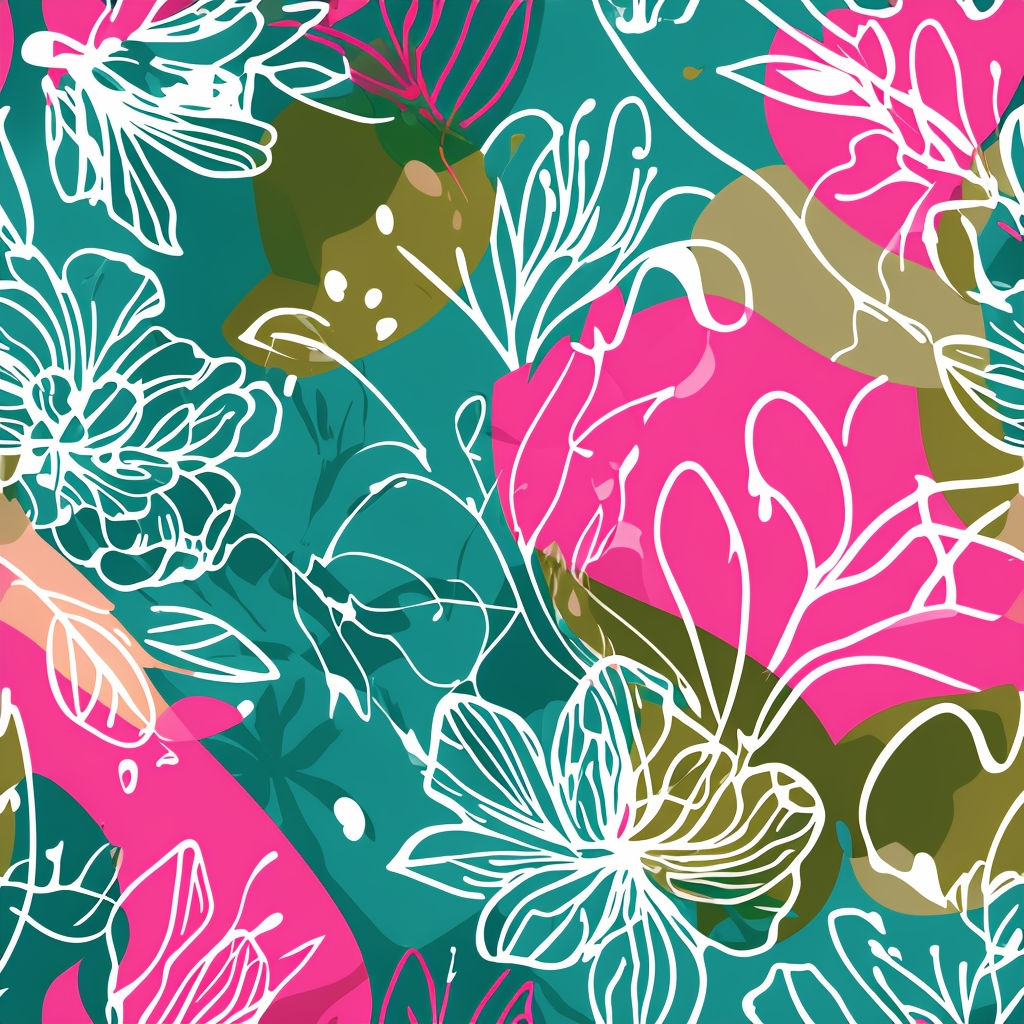 Vibrant Floral Abstract Seamless Pattern Design