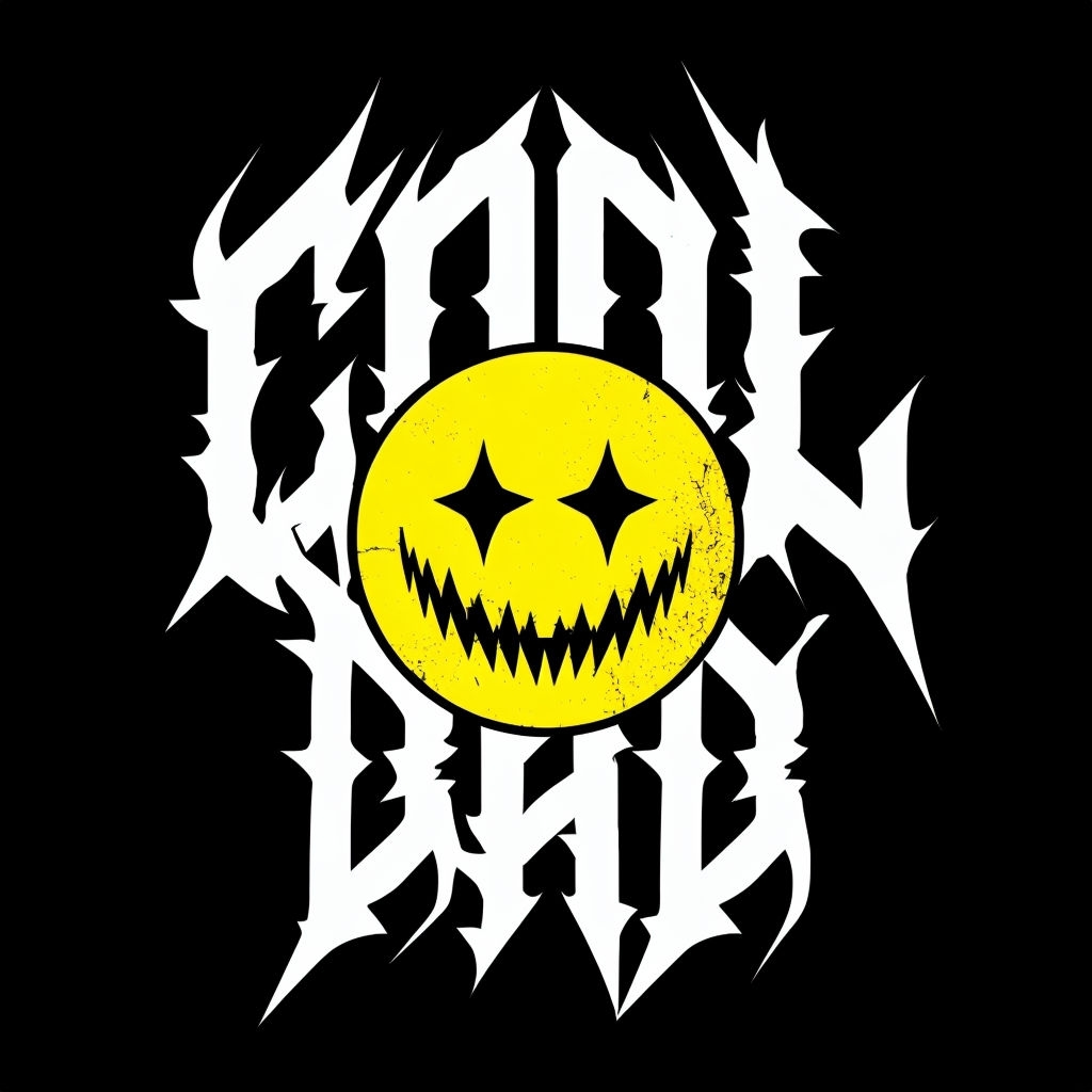 Bold Cool Dad Edgy Graphic T-Shirt Design with Smiley Face