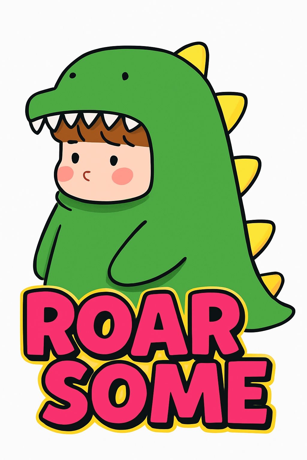 Cute Cartoon Dinosaur Costume Child Illustration T-shirt