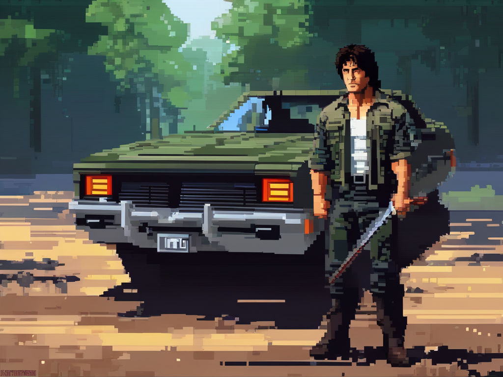 Pixel Art. Real John Rambo. Sylvester Stallone. First Blood.... by ...