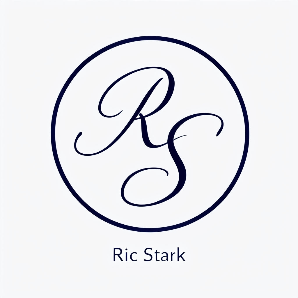 Elegant Navy Blue RS Interlaced Monogram Logo Design Monogram