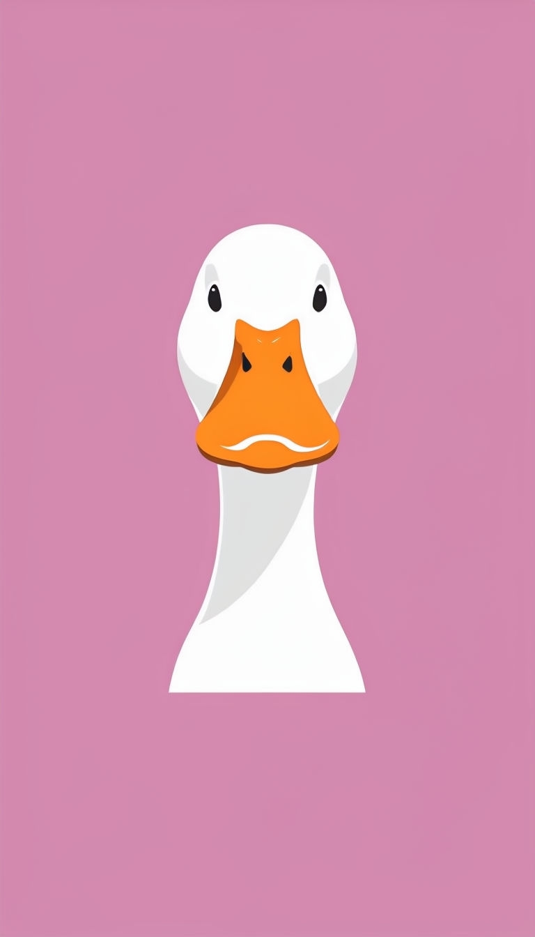 Minimalist White Duck Illustration on Light Pink Background Phone Case Cover