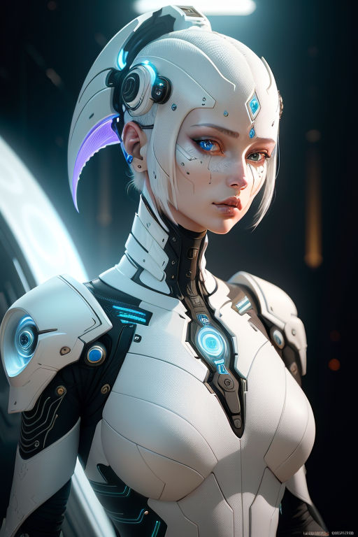 A humanoid white female sci-fi female. insanely detailed an... by ...