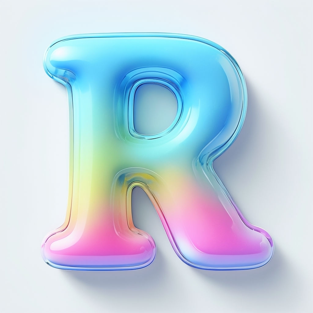 Vibrant 3D Uppercase Letter R Monogram Design