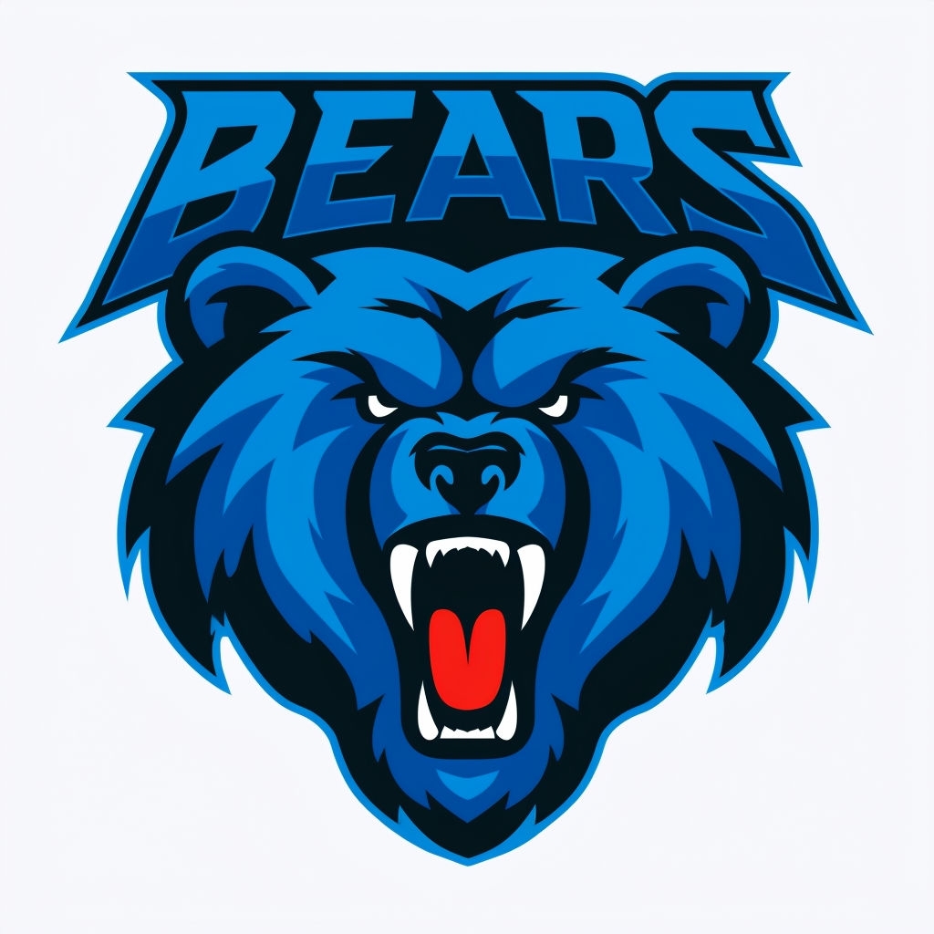 Vibrant Roaring Bear Head Logo for Dynamic Hat Design