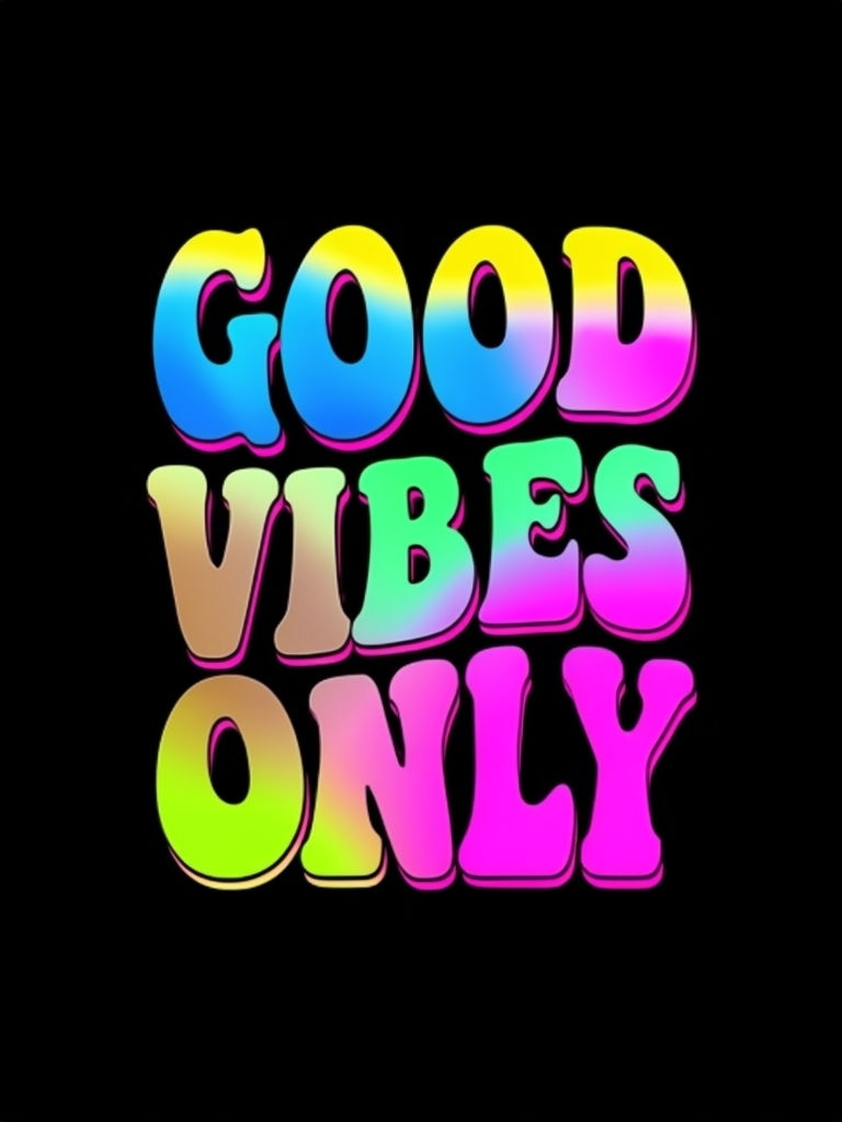 Good Vibes Only Colorful Motivational T-Shirt