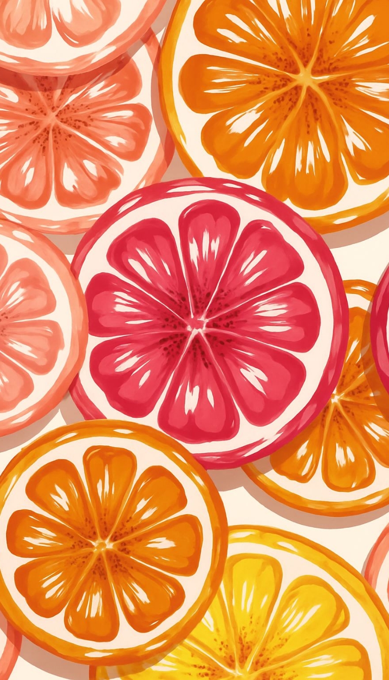 Vibrant Citrus Slice Pattern Phone Case Cover