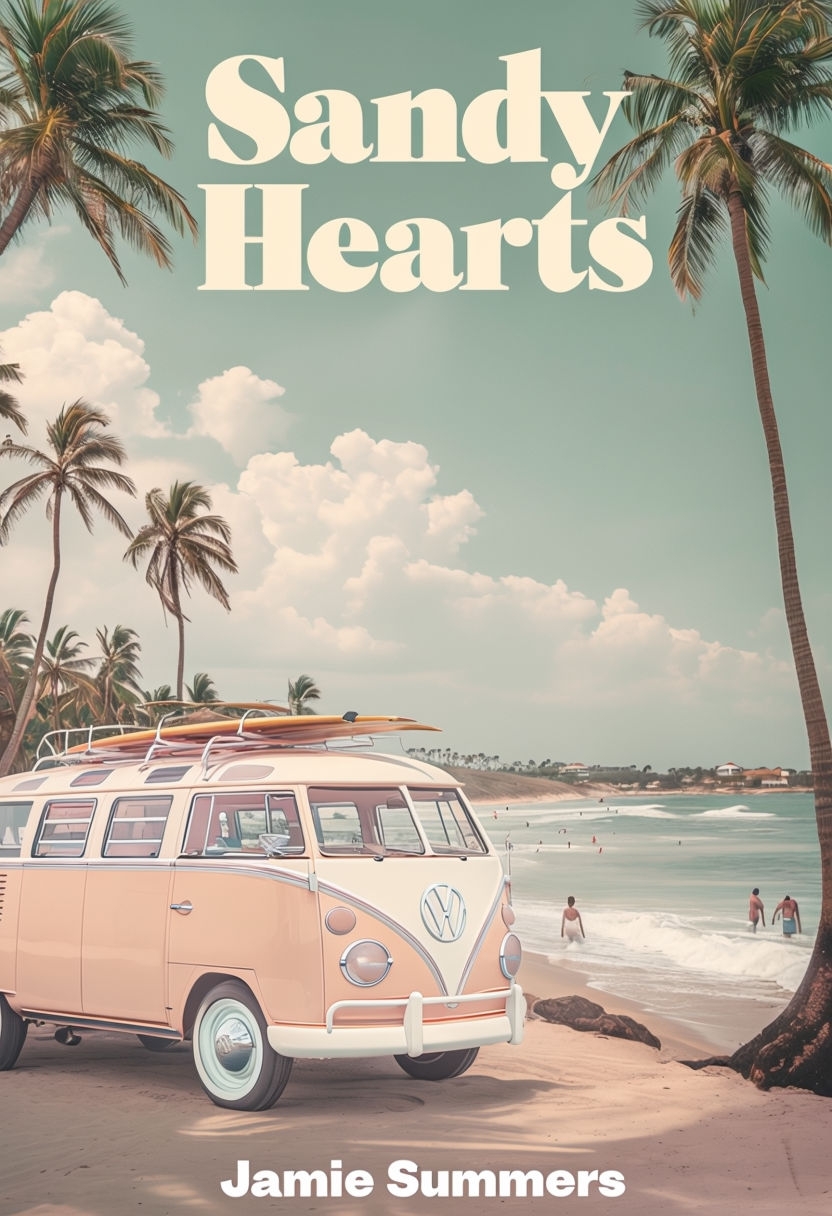 Vintage Volkswagen Beach Scene with Surfboards EBook Cover
