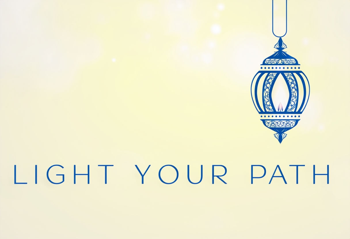 Elegant Minimalist Lantern with 'Light Your Path' Text Poster