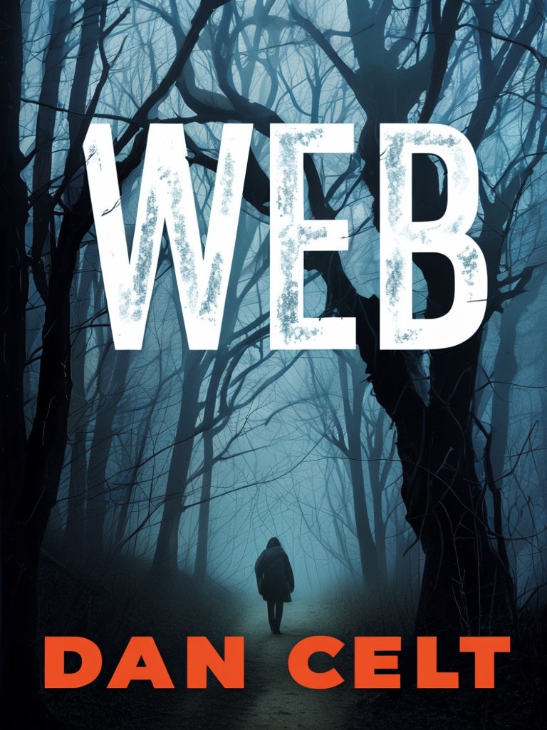 Sinister Eerie Forest Scene with Bold Typography EBook Cover