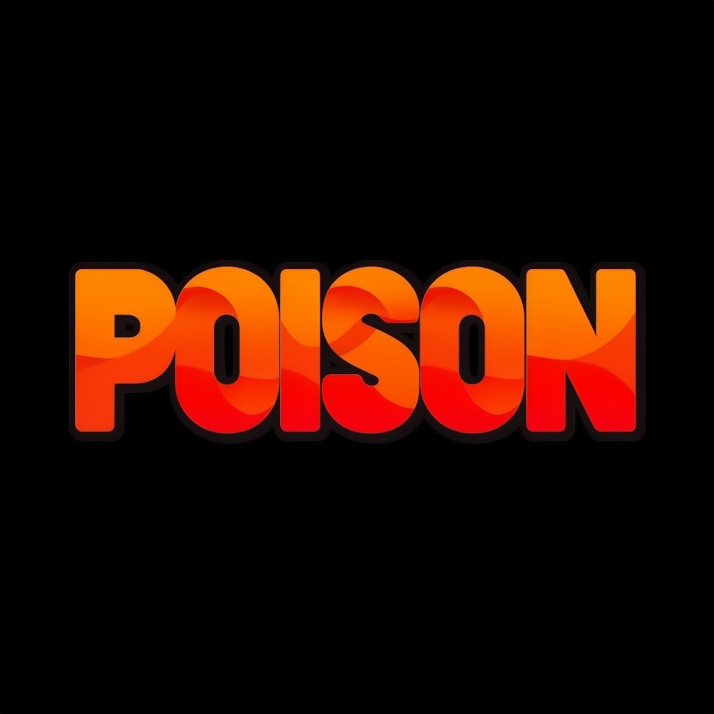 Vivid Poison Typography with Fiery Gradient T-Shirt
