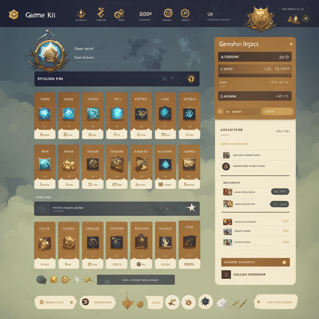 Detailed Genshin Impact-inspired RPG game UI kit by Jose Parada ...