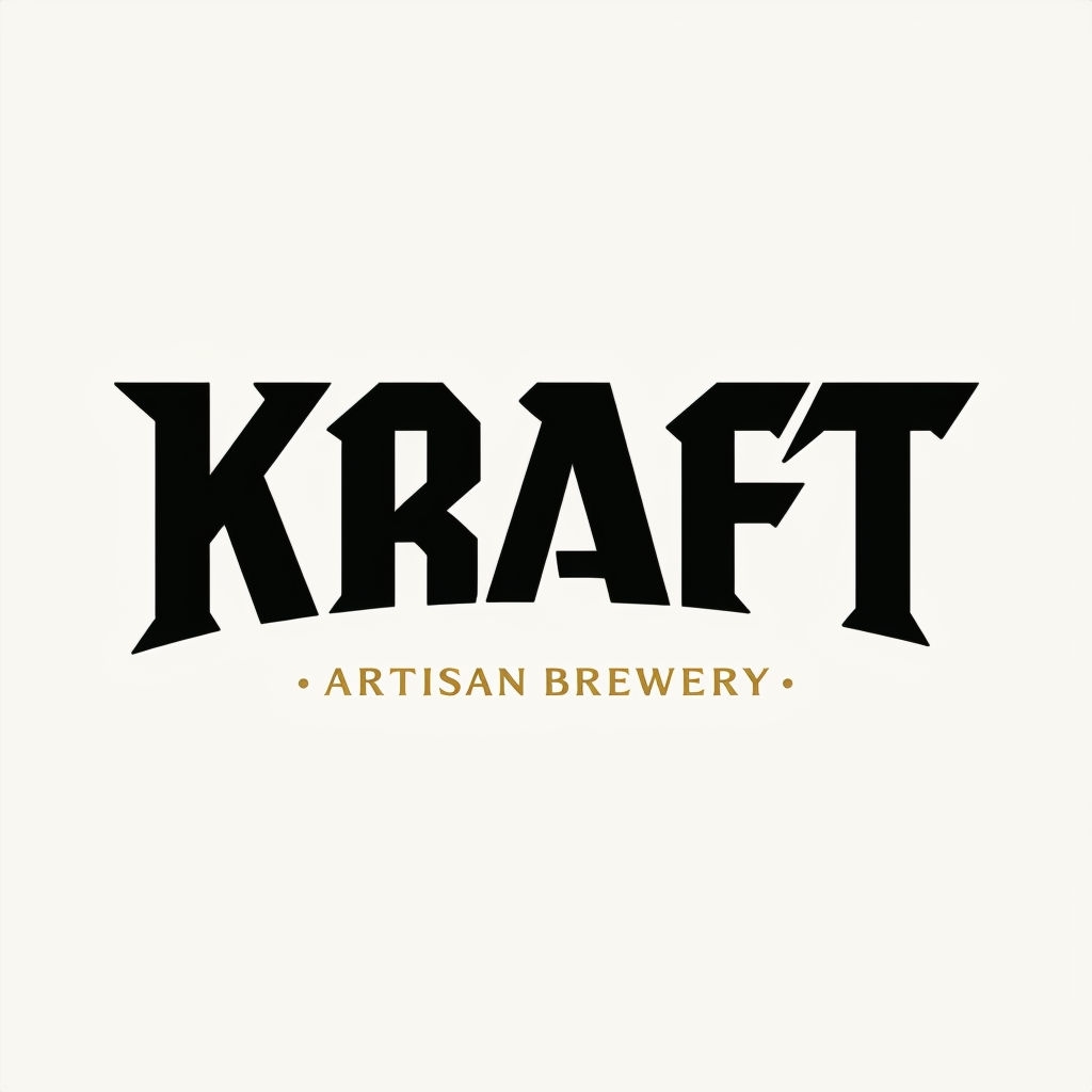 Sophisticated KRAFT Artisan Brewery Bold Gothic Logo