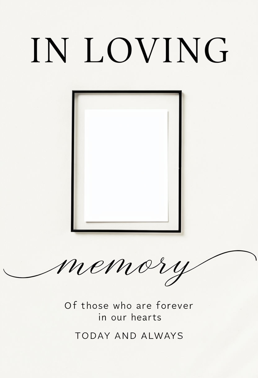 Elegant Minimalist Memorial Card Design for Remembering Loved Ones Card ...