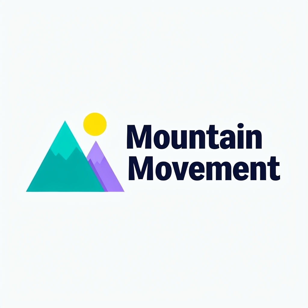 Modern Minimalist Mountain Movement Logo Design