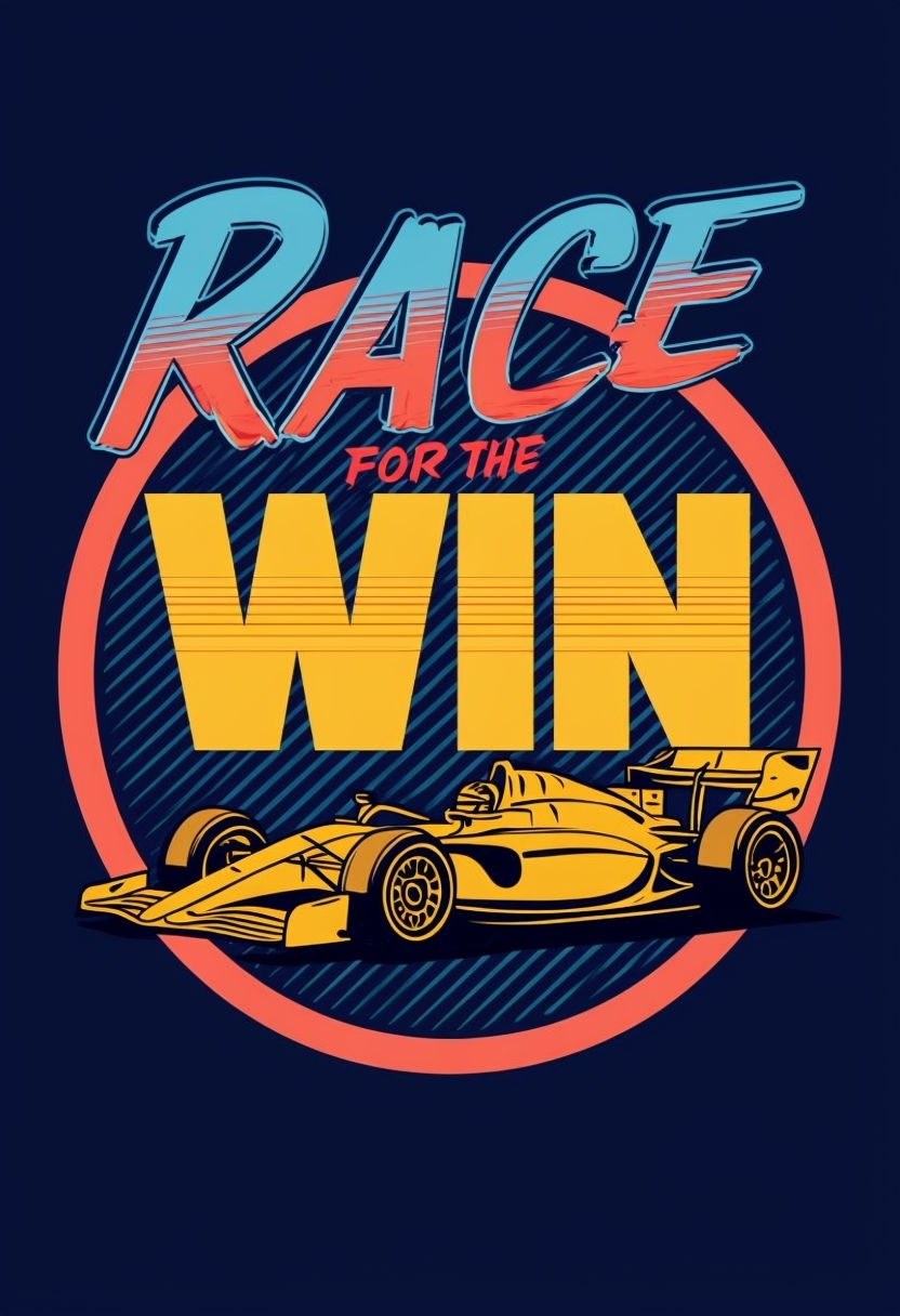 Dynamic Racing Motivational Design T-Shirt