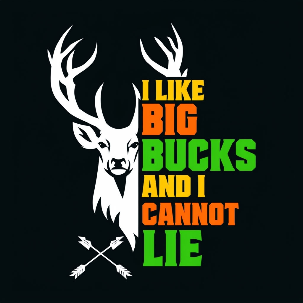I Like Big Bucks and I Cannot Lie Deer Head T-Shirt